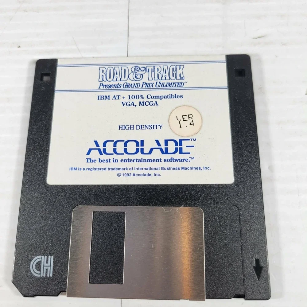 Road & Track Presents Grand Prix Unlimited PC Floppy Disk Manual Wheel